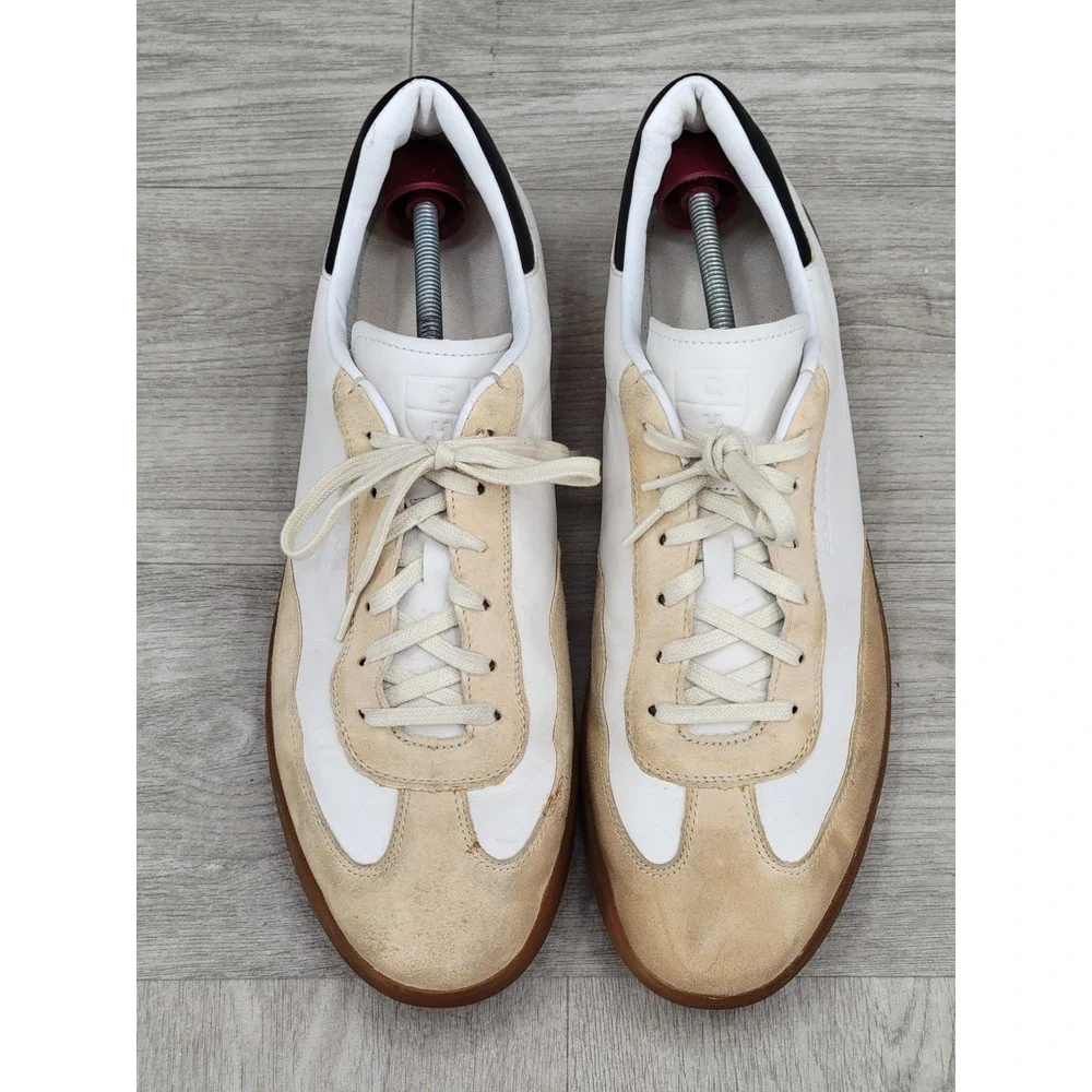 Cole Haan Men's Grandpro Turf Sneaker Ivory Tumbled-Stone Suede Mens Size 13 M